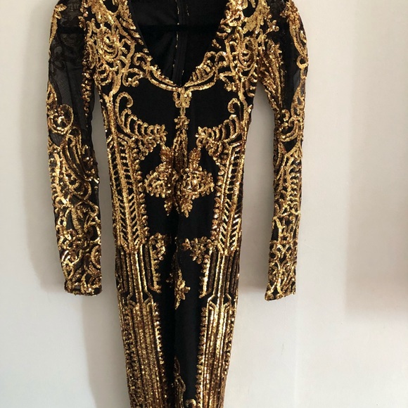 Black and gold sequin dress - Picture 3 of 6